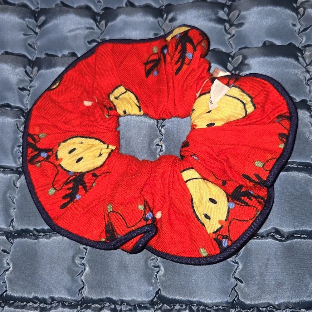 NWT Aerie Red and Yellow Smiley Patterned Scrunchie